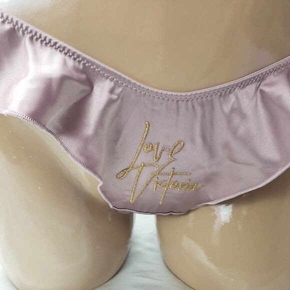 VS Champagne Gold Embroidery Frech Cut Sexy THONG - Picture 4 of 4